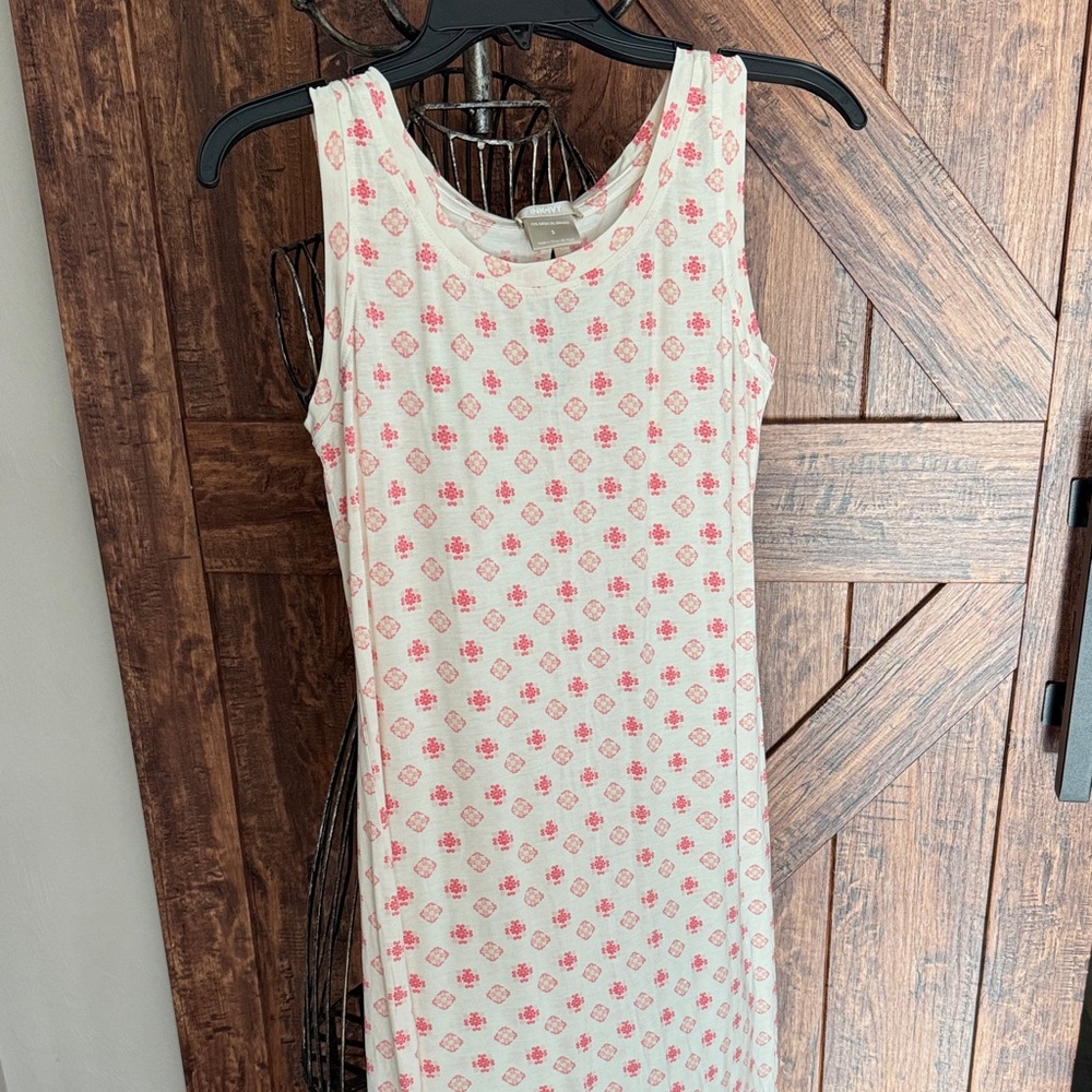 Sleeveless Cream Chemise with Pink Floral Print New Small
